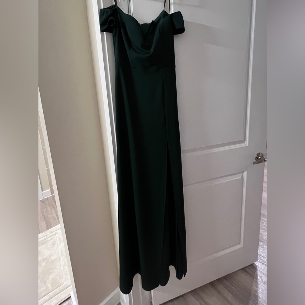 Dark green prom dress